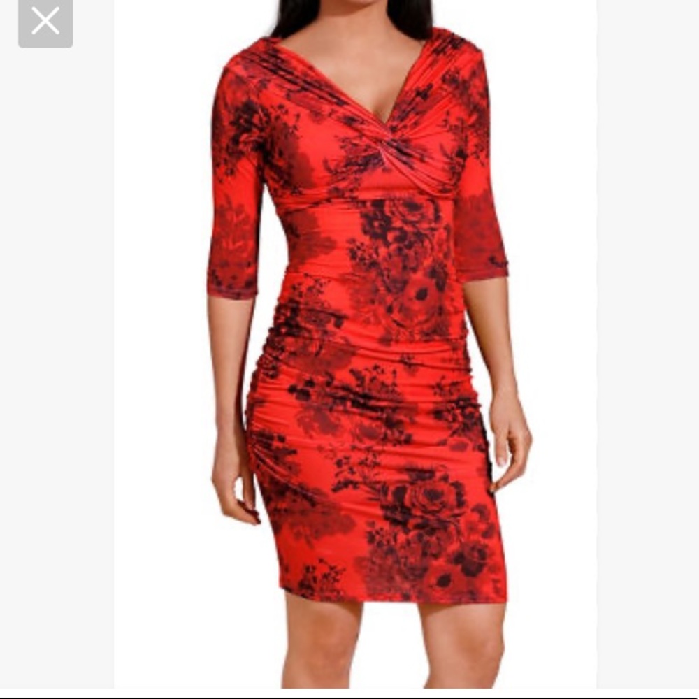 Ruched Venus stretch dress NWOT poppy red